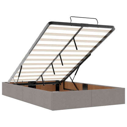 Bettgestell mit Matratze Taupe 120 x 200 cm Stoff