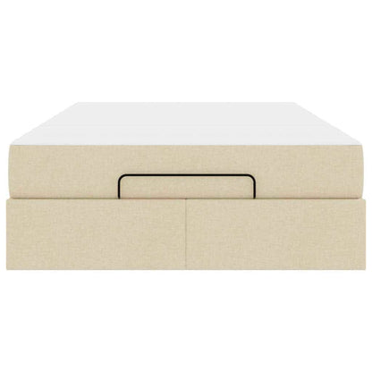 Bettgestell mit Matratze Creme 120 x 200 cm Stoff