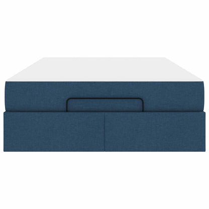 Bettgestell mit Matratze Blau 120 x 200 cm Stoff