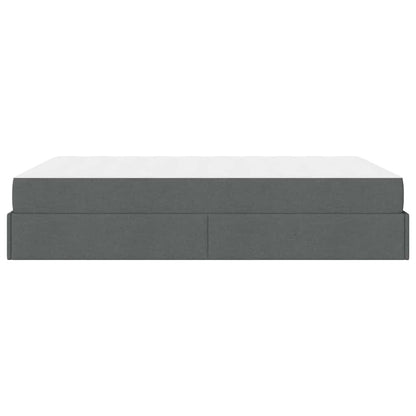 Bettgestell mit Matratze Dunkelgrau 140 x 200 cm Stoff