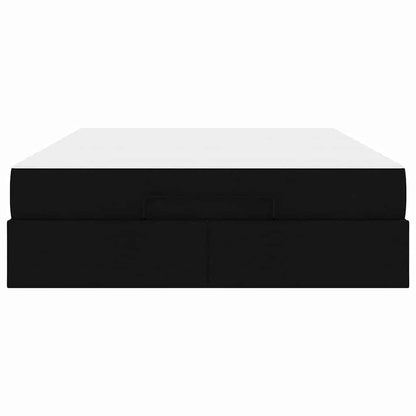 Bettgestell mit Speicher Schwarz 160 x 200 cm Stoff
