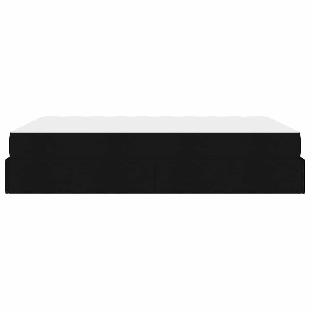 Bettgestell mit Speicher Schwarz 160 x 200 cm Stoff