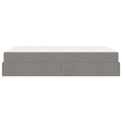 Bettgestell mit Speicher Taupe 160 x 200 cm Stoff
