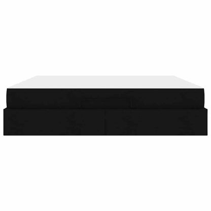 Bettgestell mit Speicher Schwarz 180 x 200 cm Stoff
