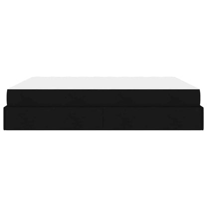 Bettgestell mit Speicher Schwarz 180 x 200 cm Stoff
