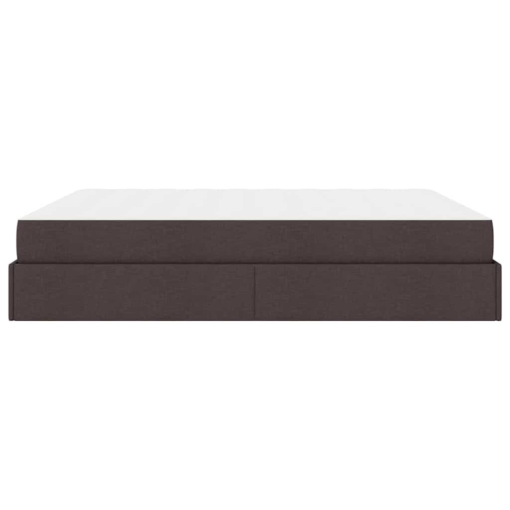 Bettgestell mit Speicher Dunkelbraun 180 x 200 cm Stoff