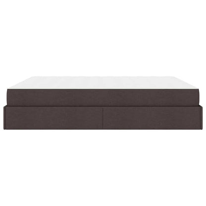 Bettgestell mit Speicher Dunkelbraun 180 x 200 cm Stoff