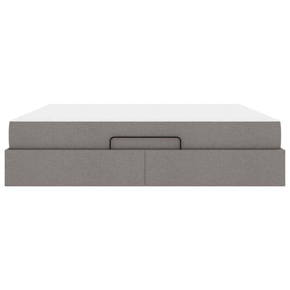 Bettgestell mit Speicher Taupe 180 x 200 cm Stoff