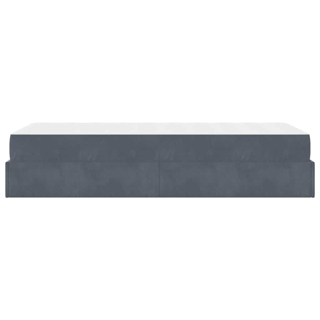Bettgestell mit Matratze Dunkelgrau 80 x 200 cm Samt