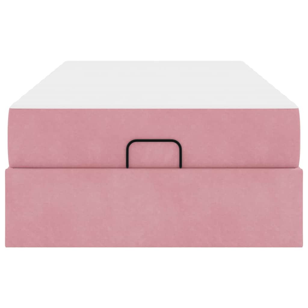 Bettgestell mit Matratze mit Speicher Rosa 90 x 190 cm Samt