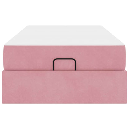 Bettgestell mit Matratze mit Speicher Rosa 90 x 190 cm Samt