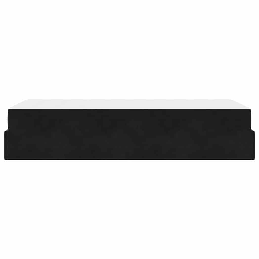 Bettgestell mit Matratze mit Speicher Schwarz 90 x 200 cm Samt