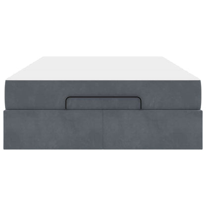 Bettgestell mit Matratze Dunkelgrau 120 x 190 cm Samt