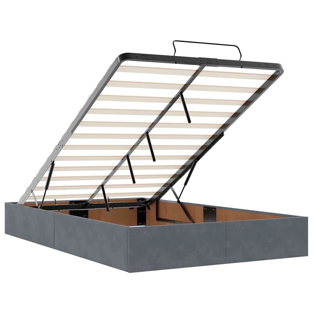 Bettgestell mit Matratze Dunkelgrau 120 x 190 cm Samt