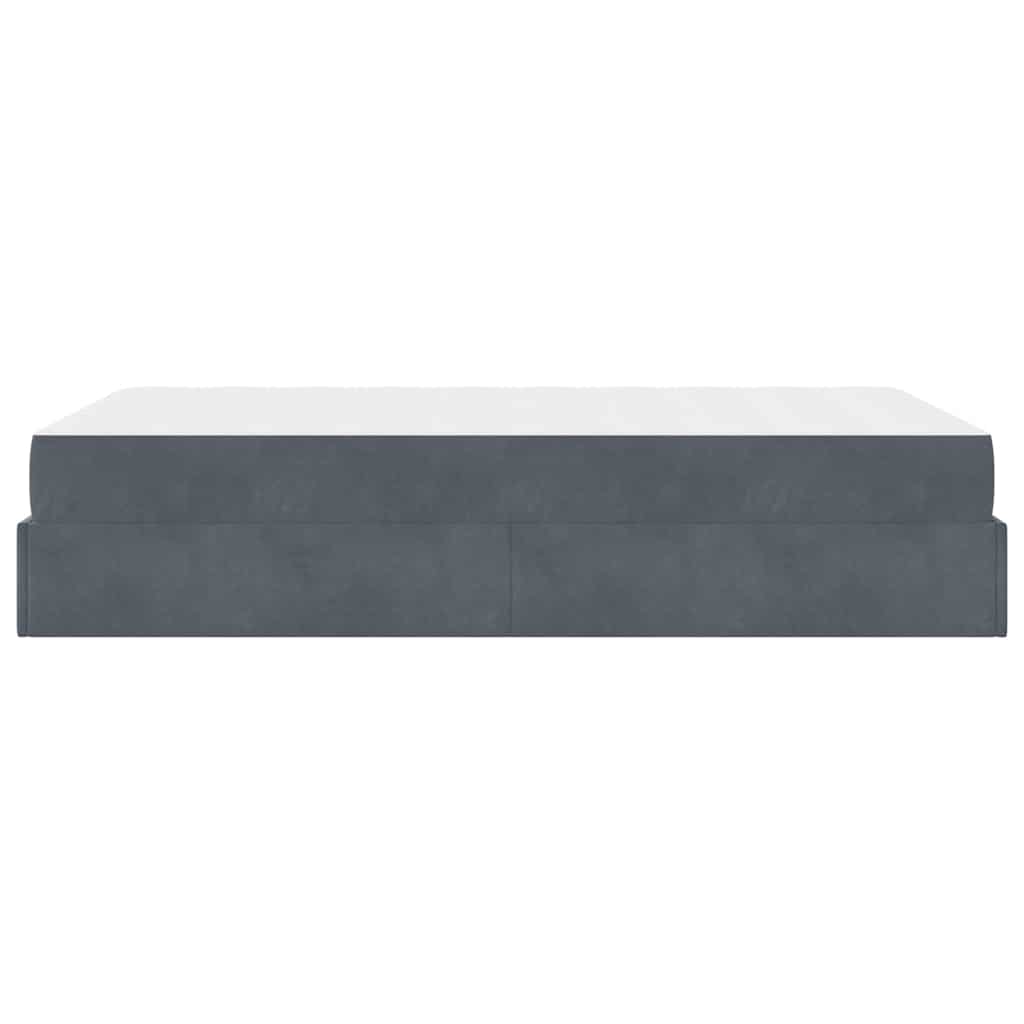 Bettgestell mit Matratze Dunkelgrau 120 x 190 cm Samt