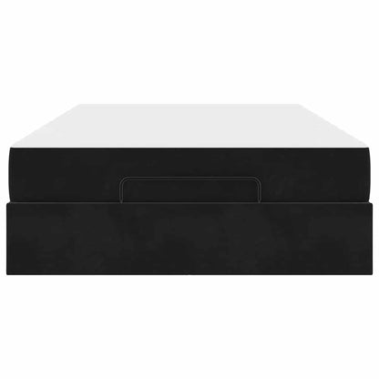 Bettgestell mit Matratze mit Speicher Schwarz 120 x 190 cm Samt