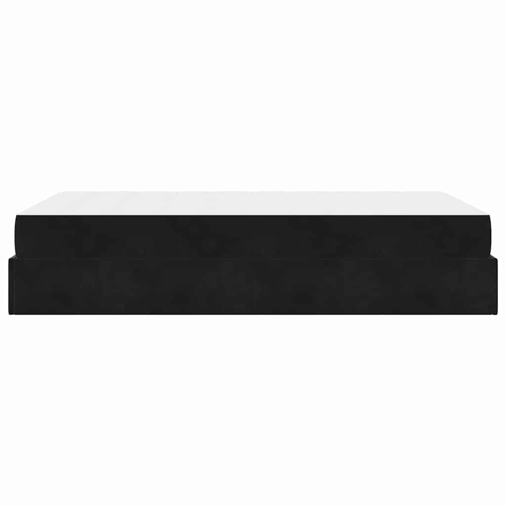 Bettgestell mit Matratze mit Speicher Schwarz 120 x 190 cm Samt