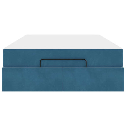 Bettgestell mit Matratze mit Speicher Blau 120 x 190 cm Samt