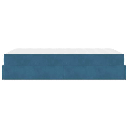 Bettgestell mit Matratze mit Speicher Blau 120 x 190 cm Samt