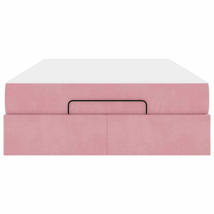 Bettgestell mit Matratze mit Speicher Rosa 120 x 190 cm Samt