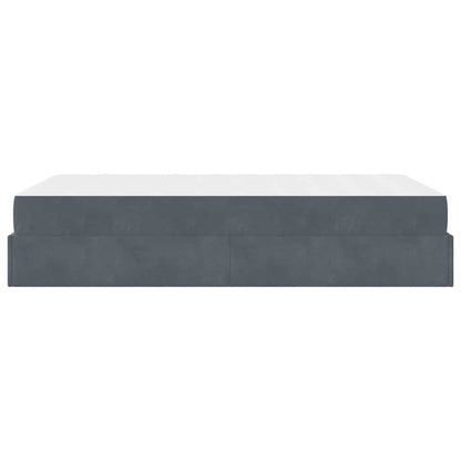 Bettgestell mit Matratze Dunkelgrau 120 x 200 cm Samt