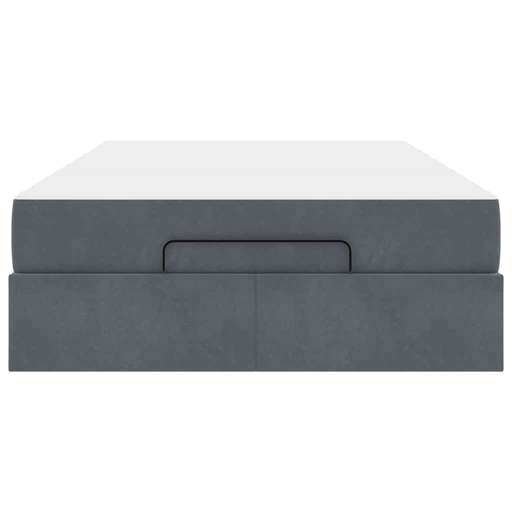 Bettgestell mit Matratze Dunkelgrau 140 x 190 cm Samt