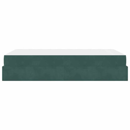 Bettgestell mit Matratze Dunkelgrün 140 x 190 cm Samt