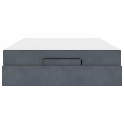Bettgestell mit Matratze Dunkelgrau 140 x 200 cm Samt