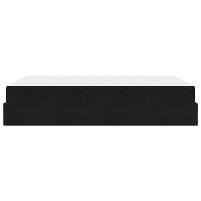 Bettgestell mit Matratze mit Speicher Schwarz 140 x 200 cm Samt