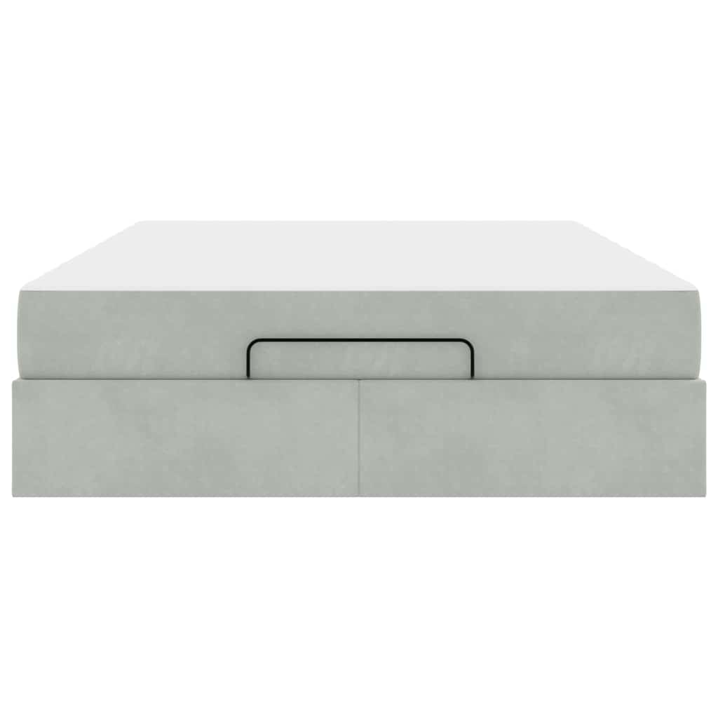 Bettgestell Hellgrau 160 x 200 cm Samt