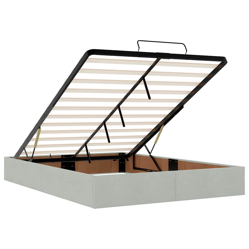 Bettgestell Hellgrau 160 x 200 cm Samt