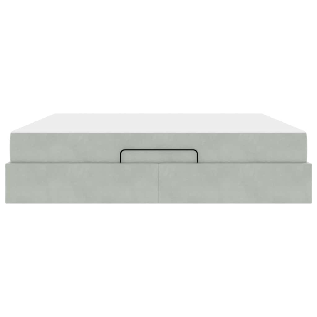 Bettgestell Hellgrau 180 x 200 cm Samt