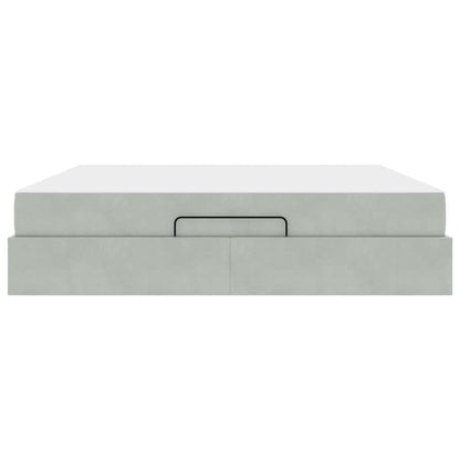 Bettgestell Hellgrau 180 x 200 cm Samt