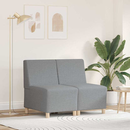 Modulares Armfreies Sofa 2 pcs Hellgrau 55 x 74 x 82 cm Stoff