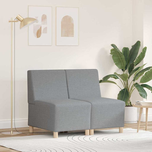 Modulares Armfreies Sofa 2 pcs Hellgrau 55 x 74 x 82 cm Stoff