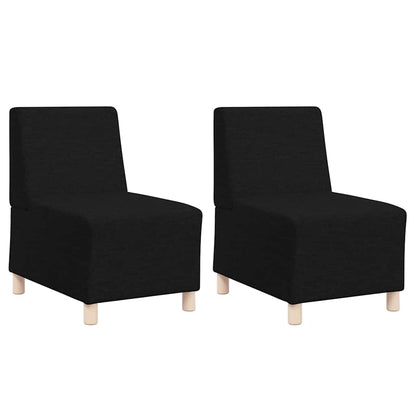 Modulares Armfreies Sofa 2 pcs Schwarz 55 x 74 x 82 cm Stoff