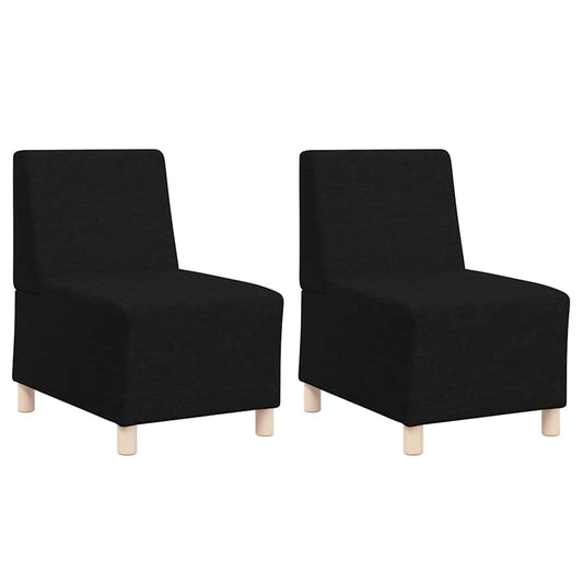 Modulares Armfreies Sofa 2 pcs Schwarz 55 x 74 x 82 cm Stoff
