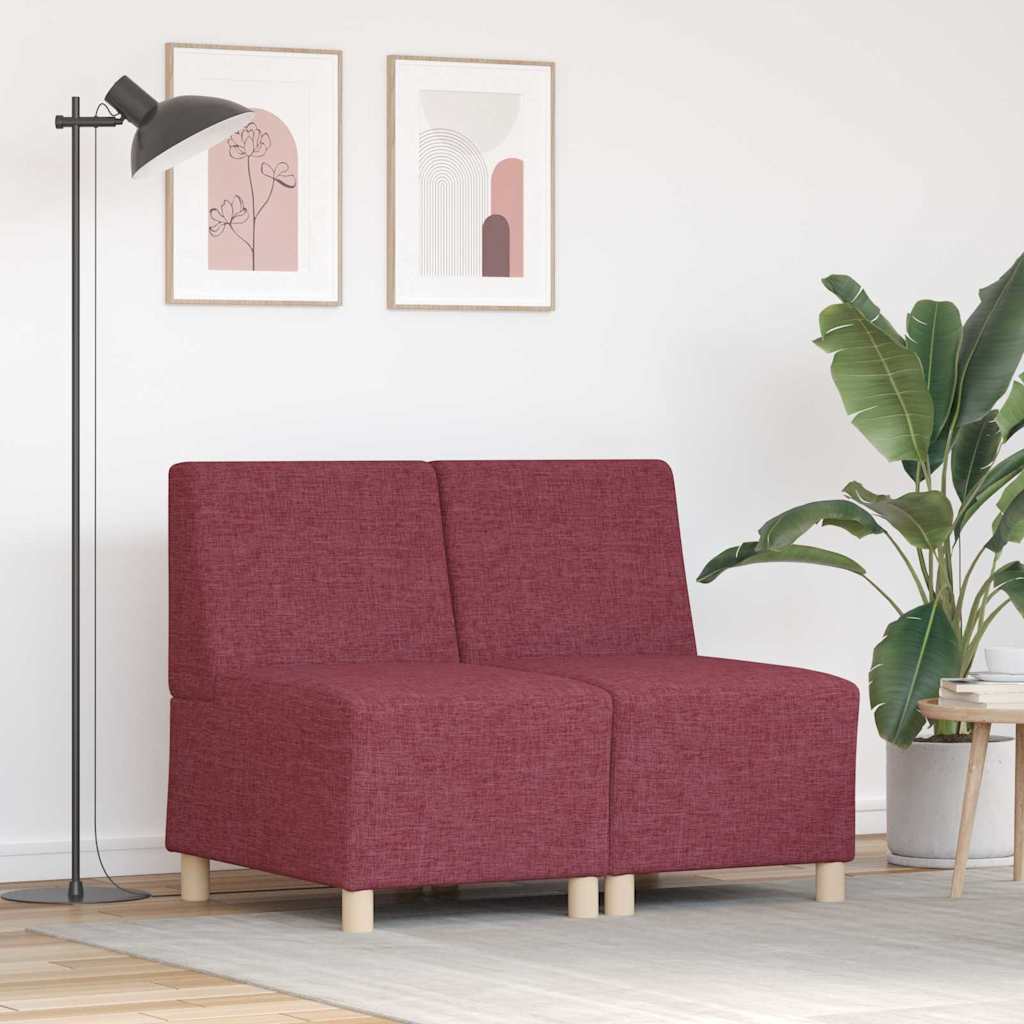 Modulares Armfreies Sofa 2 pcs Rot 55 x 74 x 82 cm Stoff