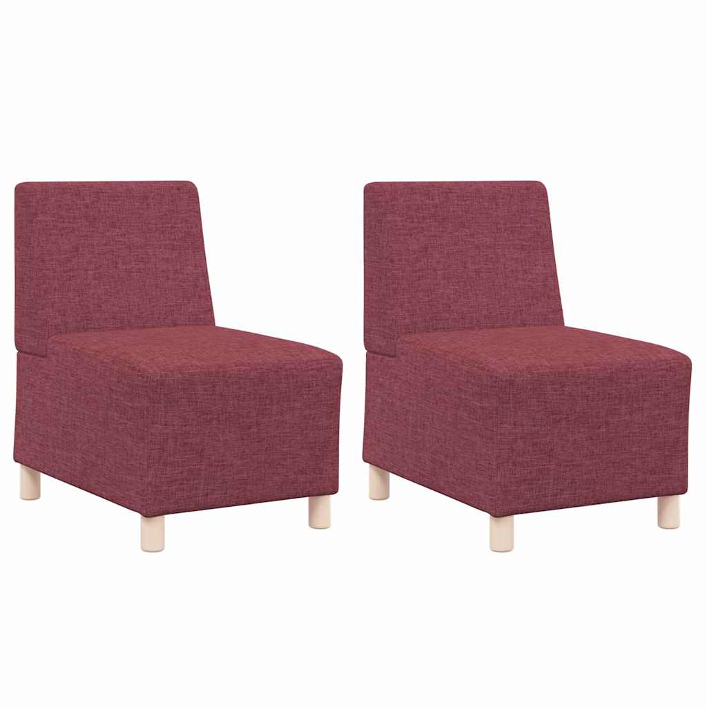 Modulares Armfreies Sofa 2 pcs Rot 55 x 74 x 82 cm Stoff