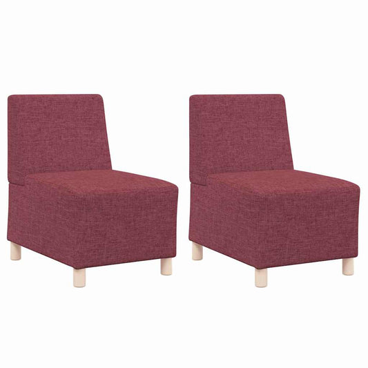 Modulares Armfreies Sofa 2 pcs Rot 55 x 74 x 82 cm Stoff
