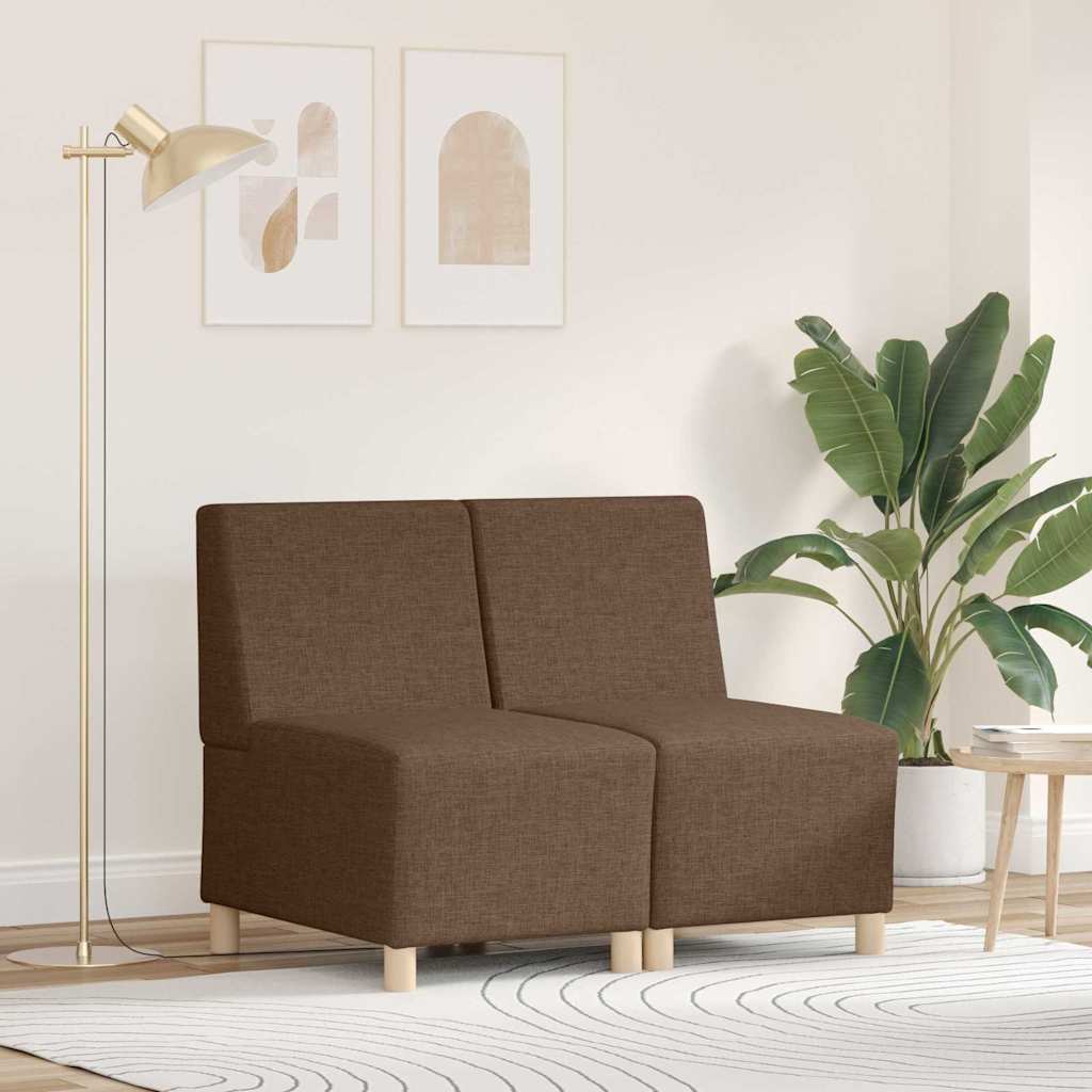 Modulares Armfreies Sofa 2 pcs Braun 55 x 74 x 82 cm Stoff