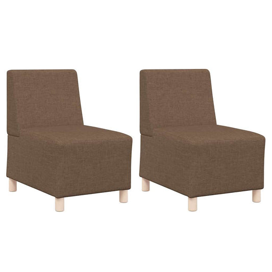 Modulares Armfreies Sofa 2 pcs Braun 55 x 74 x 82 cm Stoff