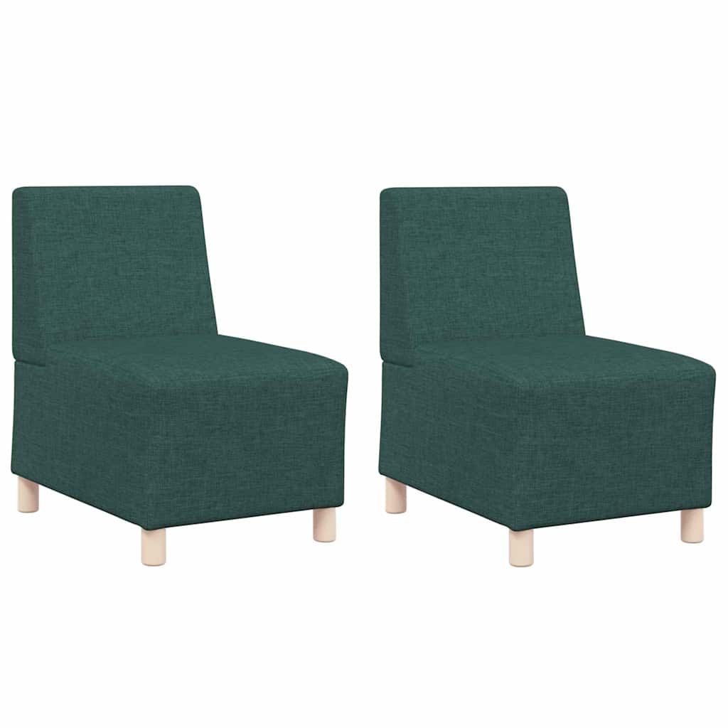 Modulares Armfreies Sofa 2 pcs Dunkelgrün 55 x 74 x 82 cm Stoff