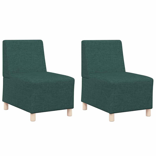 Modulares Armfreies Sofa 2 pcs Dunkelgrün 55 x 74 x 82 cm Stoff