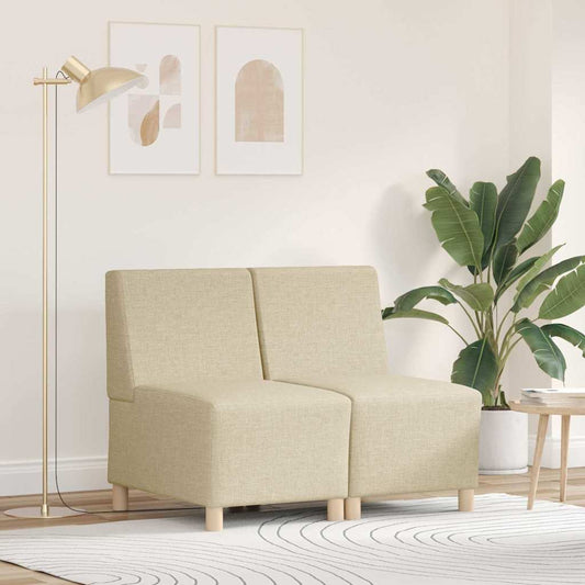 Modulares Armfreies Sofa 2 pcs Creme 55 x 74 x 82 cm Stoff
