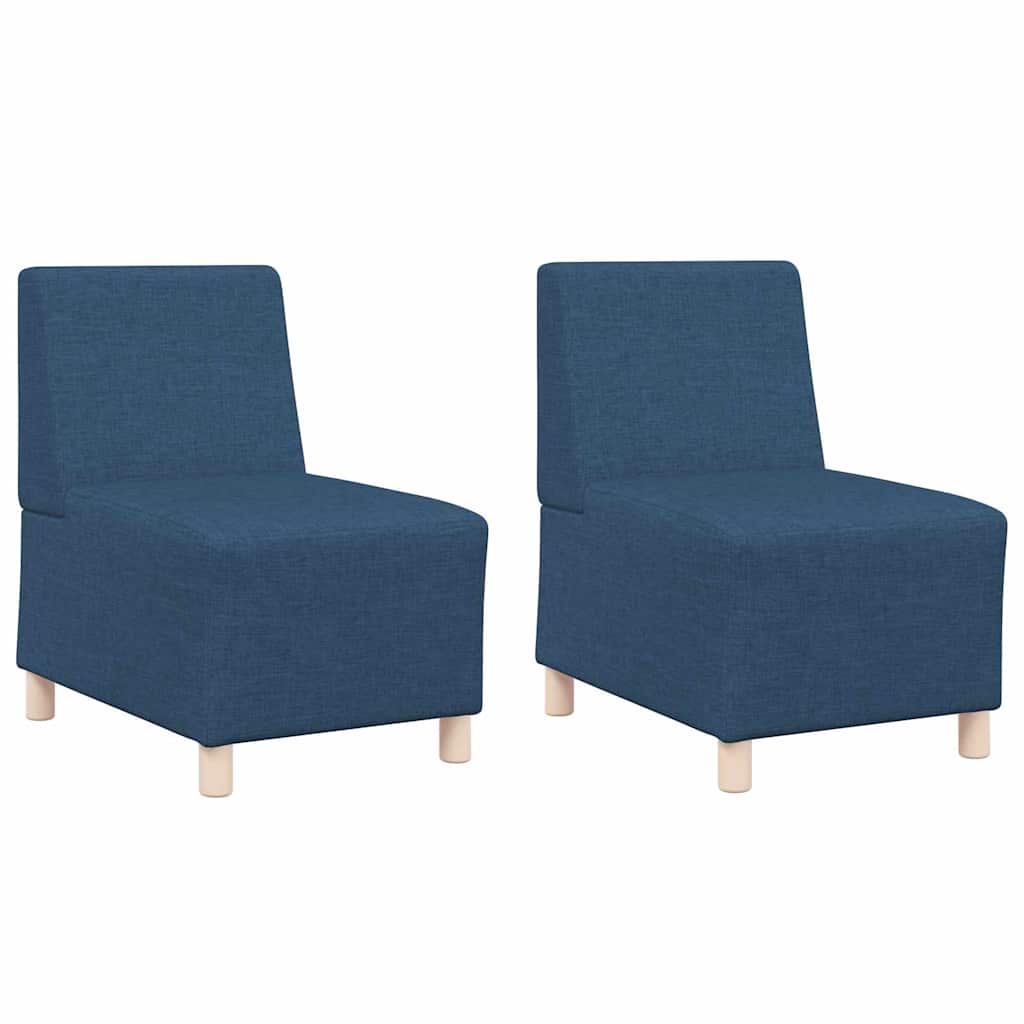 Modulares Armfreies Sofa 2 pcs Blau 55 x 74 x 82 cm Stoff