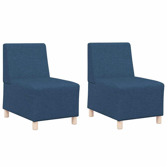 Modulares Armfreies Sofa 2 pcs Blau 55 x 74 x 82 cm Stoff