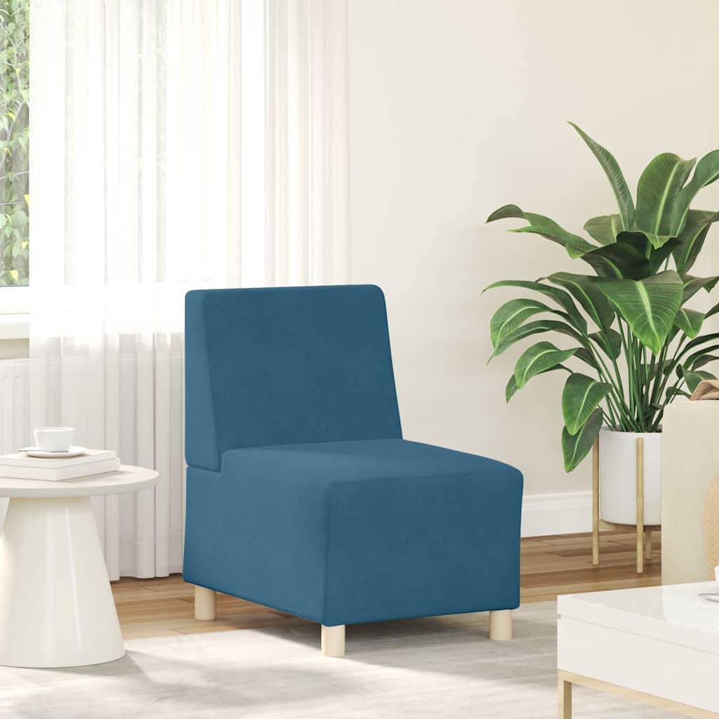 Modulares Armfreies Sofa 2 pcs Blau 55 x 74 x 82 cm Samt