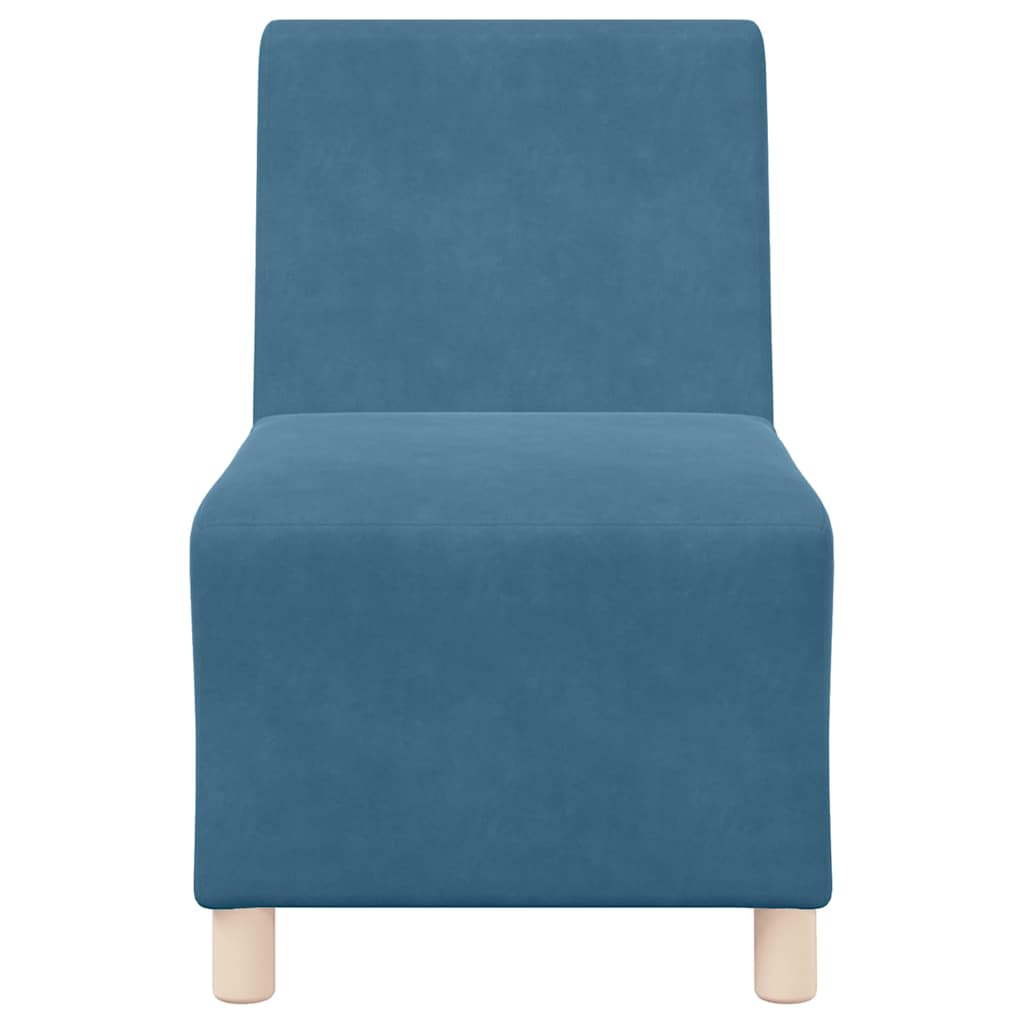 Modulares Armfreies Sofa 2 pcs Blau 55 x 74 x 82 cm Samt