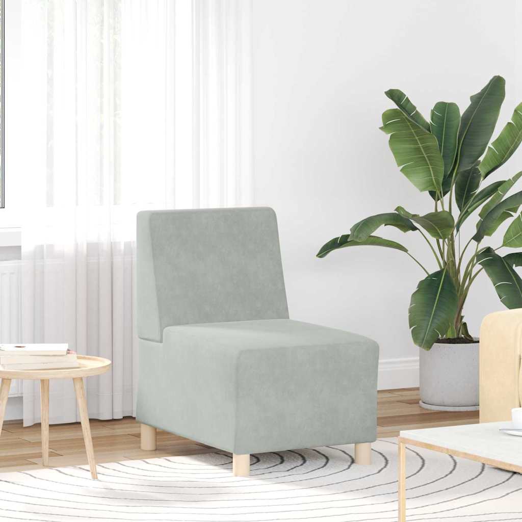 Modulares Armfreies Sofa 2 pcs Hellgrau 55 x 74 x 82 cm Samt